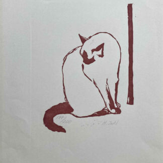 Hermann JAKL (* 1915, † 1990) - Cat - linocut