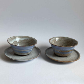 HET KRUIKJE (Marguerite FRIEDLAENDER-WILDENHAIN) [attributed] - Two Cups with Saucers in Bauhaus Style - Studio Pottery