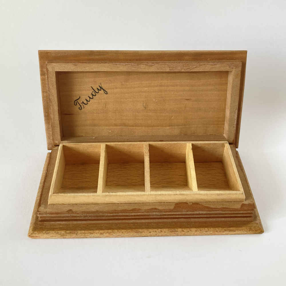 Holzschatulle mit Vedute für Briefmarken - Vedutenmalerei – Bild 3