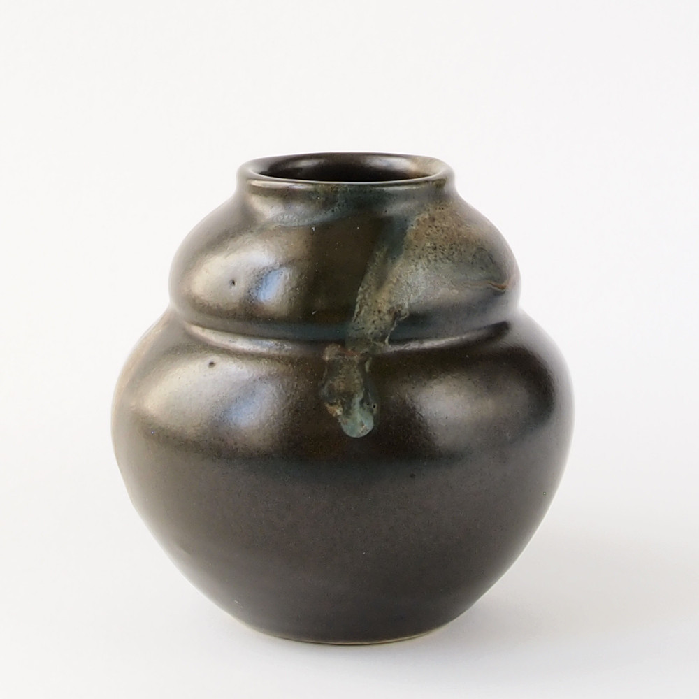 Jean POINTU (* 1843, † 1925) – Brown Vase with Blue (École de Carriès) - Studio Pottery - Image 3