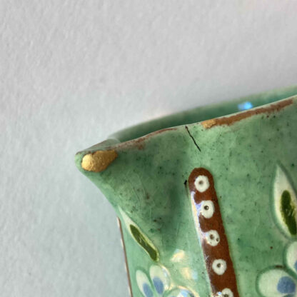 Johann WANZENRIED (* 1847, † 1895) - Jarra de leche con reparación kintsugi - Thun mayólica (Thoune) - Imagen 6