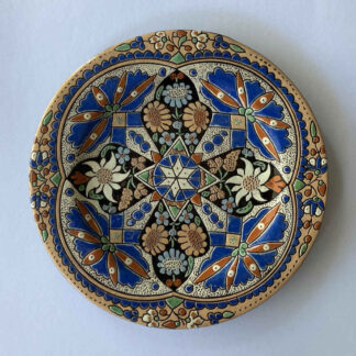Johann WANZENRIED (* 1847, † 1895) - Piatto da dessert con stella alpina - Maiolica di Thun (Thoune)