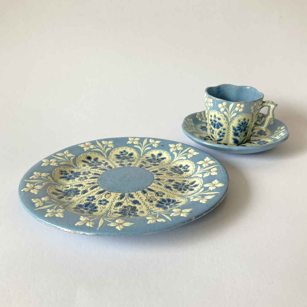 Johann WANZENRIED (* 1847, † 1895) – 3 servizi da caffè – Maiolica di Thun (Thoune) - immagine 2