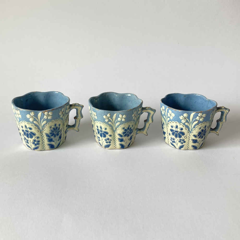 Johann WANZENRIED (* 1847, † 1895) – 3 servizi da caffè – Maiolica di Thun (Thoune) - immagine 4