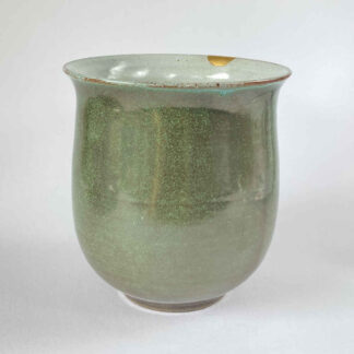 Johannes LEẞMANN (* 1903, † 1944) - Jarrón verde con reparación kintsugi - Cerámica de taller