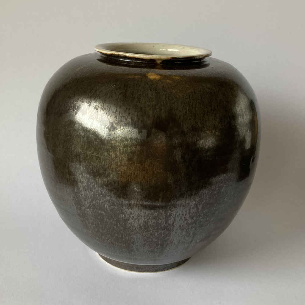 Johannes LEẞMANN (* 1903, † 1944) - Vaso con smalto a lustro marrone - Studio ceramica - immagine 2