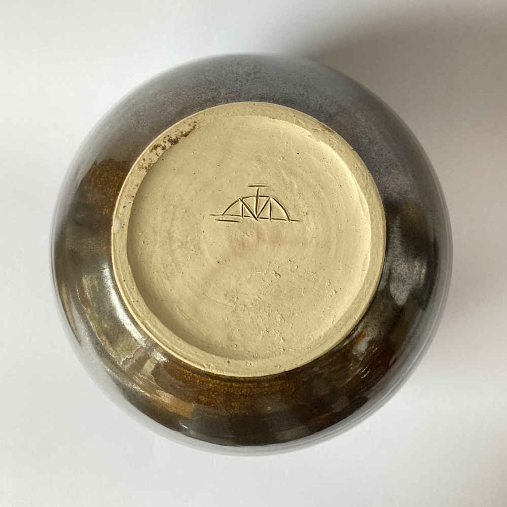 Johannes LEẞMANN (* 1903, † 1944) - Vaso con smalto a lustro marrone - Studio ceramica - immagine 7