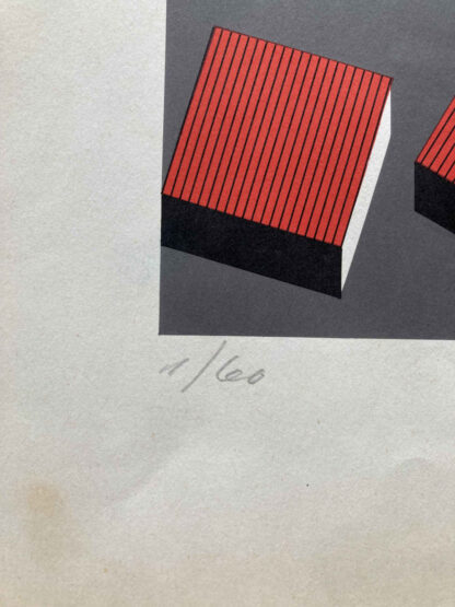 Jürg TRAMÈR (* 1919, † 2004) - Lithographie couleur avec carrés - Art concret – Image 3