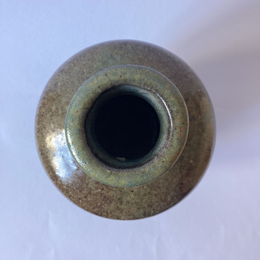 Karl JÜTTNER (* 1921, † 2006) - Vase brutaliste en marron, vert, bleu - poterie d'atelier – Image 4