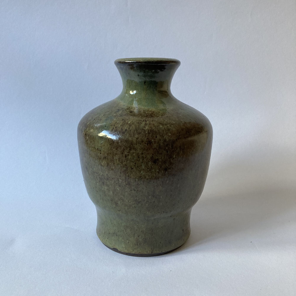Karl JÜTTNER (* 1921, † 2006) - Vase brutaliste en marron, vert, bleu - poterie d'atelier
