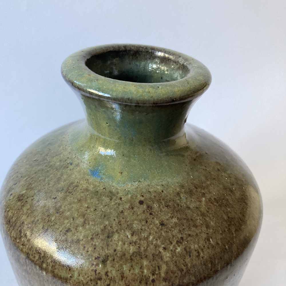 Karl JÜTTNER (* 1921, † 2006) - Vaso brutalista in marrone, verde, blu - studio ceramica - immagine 5