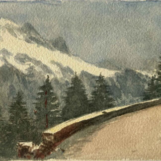 Louis CURTAT (* 1869, † 1944) - Percorso Col des Montets e Aiguille Verte - Acquerello