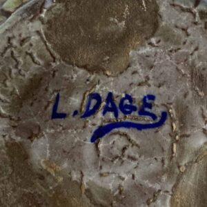 Keramik Signatur von Louis Dage: L.DAGE und Strich.
