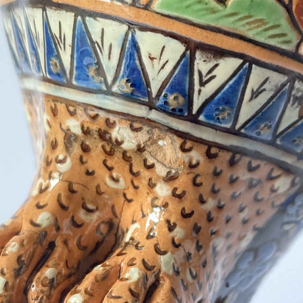 Maiolica di Thun – Gufo come teiera / caffettiera con fiore blu sulla cresta - immagine 14