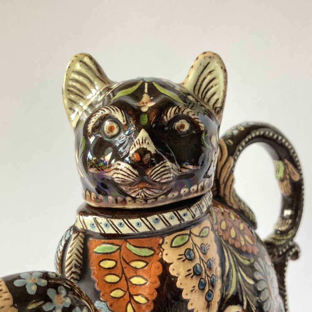 Majolique de Thoune – Chat (noir) servant de théière / cafetière – Image 16