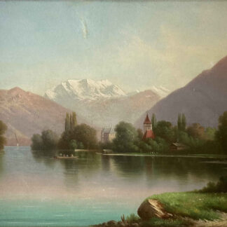 Marie EGG (* 1873, † 1959) - Castillo de Schadau - Cuadro Veduta