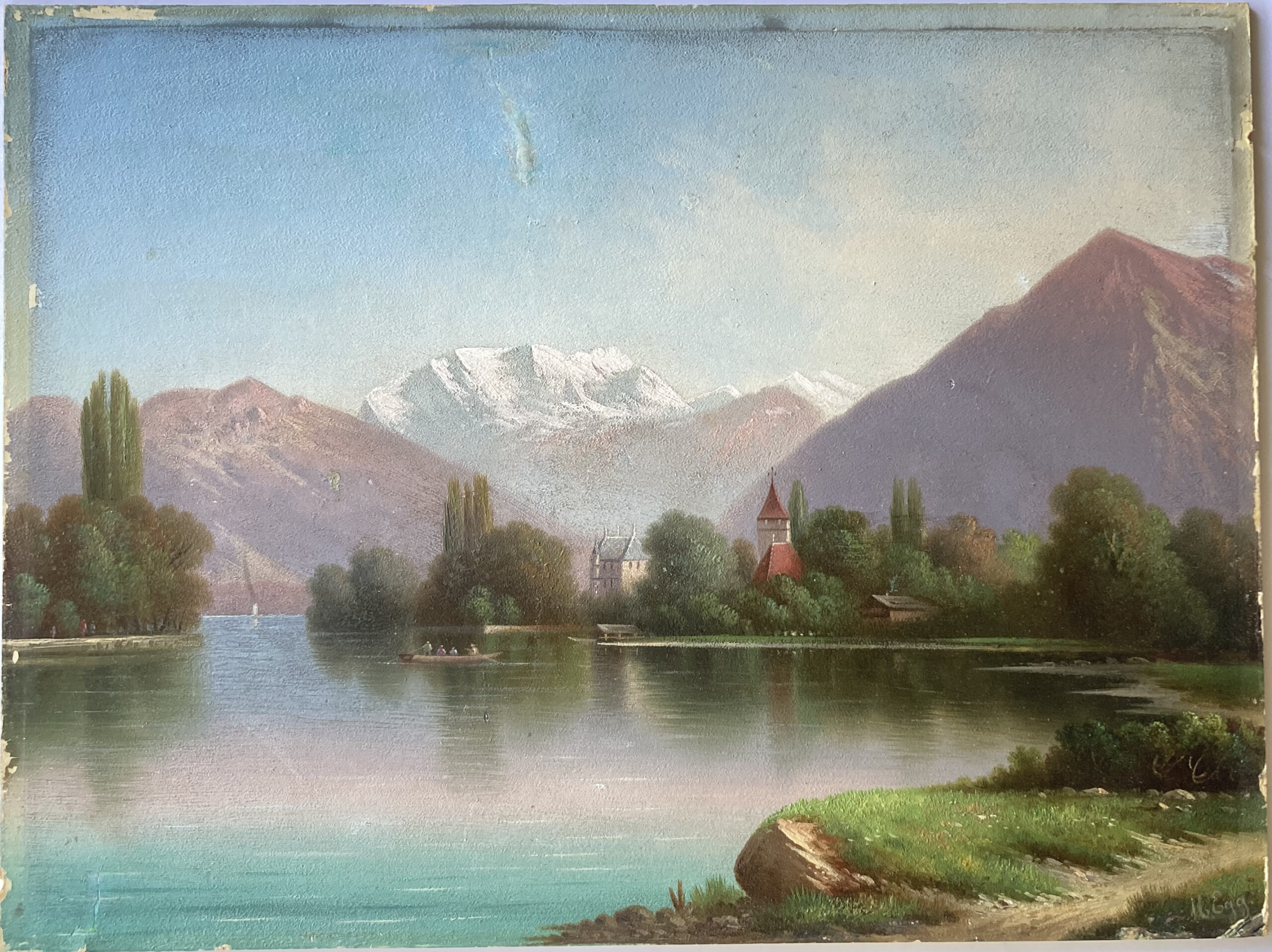 Marie EGG (* 1873, † 1959) - Castillo de Schadau - Cuadro Veduta - Imagen 3