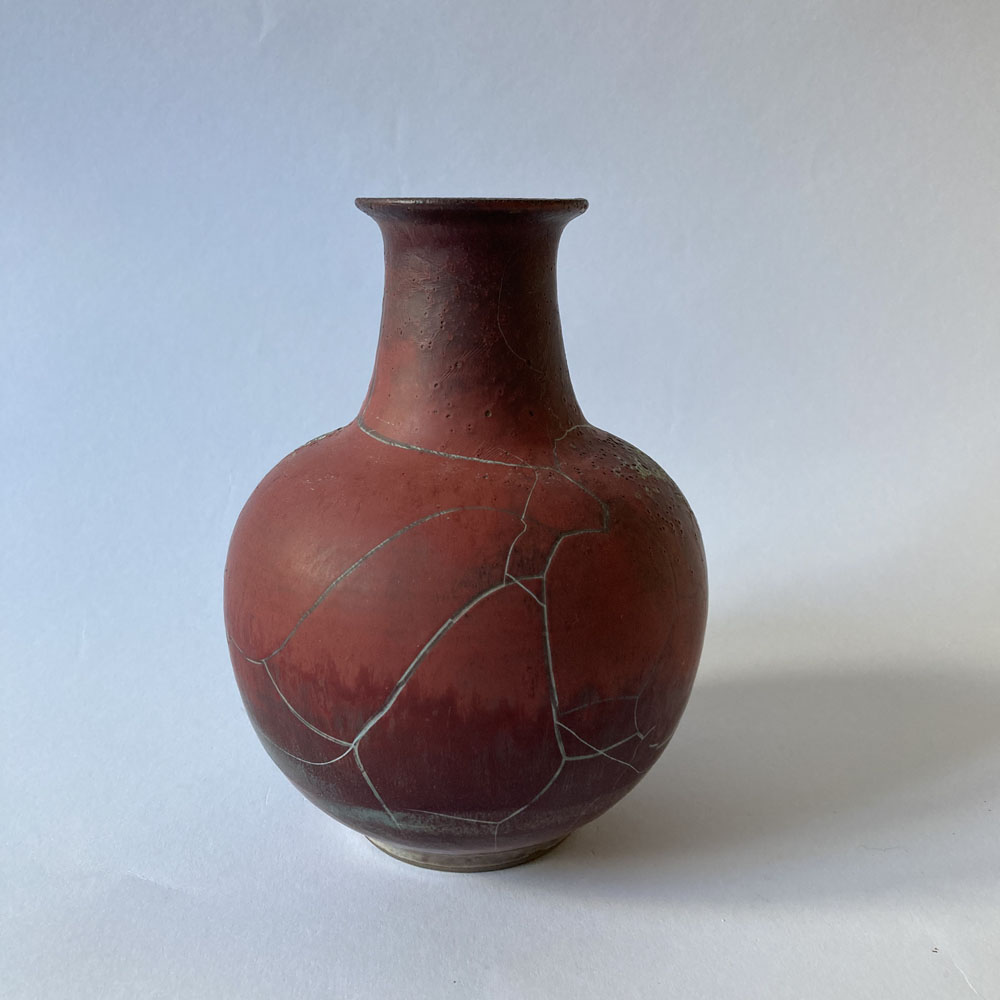 Mario ENKE (* 1948) - Vase avec émail bouilli in réduction - poterie d'atelier – Image 3