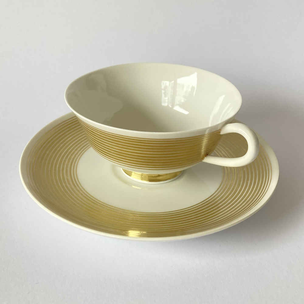 Marguerite FRIEDLAENDER-WILDENHAIN (1896-1985) pour KPM - service à thé « Forme de Halle » - « Anneaux en or » - Céramique d'atelier – Image 2