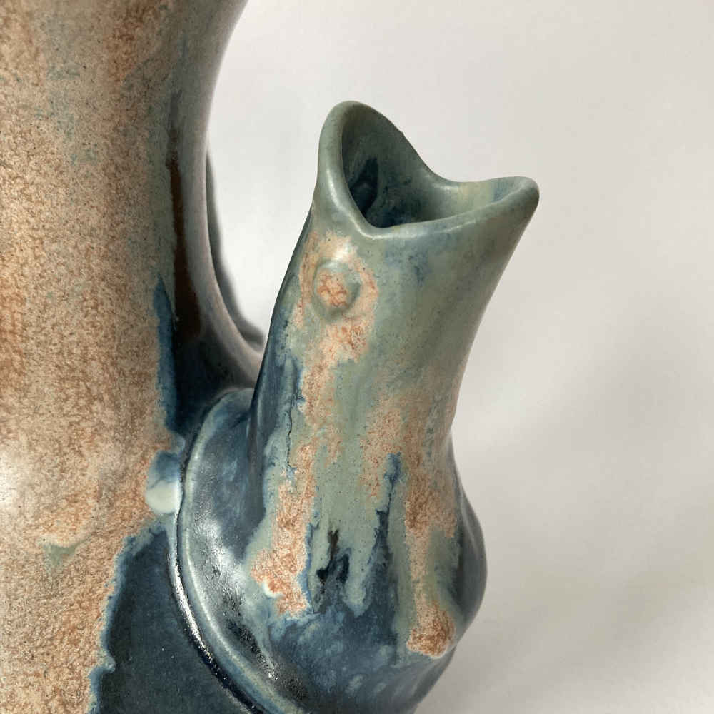 J.M. Maure and A. Lebret (* 1871, † 1955) - Fish-Vase with Several Openings - Studio Pottery - Image 5