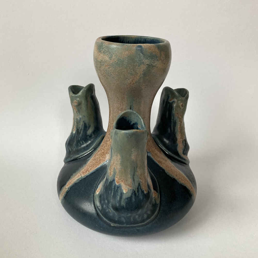 J.M. Maure and A. Lebret (* 1871, † 1955) - Fish-Vase with Several Openings - Studio Pottery - Image 2