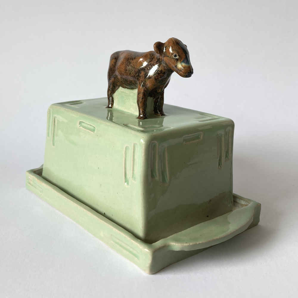 Mila VÁZQUEZ OTERO (* 1978) - Beurrier en céramique fait main avec vache - Poterie d'atelier – Image 4
