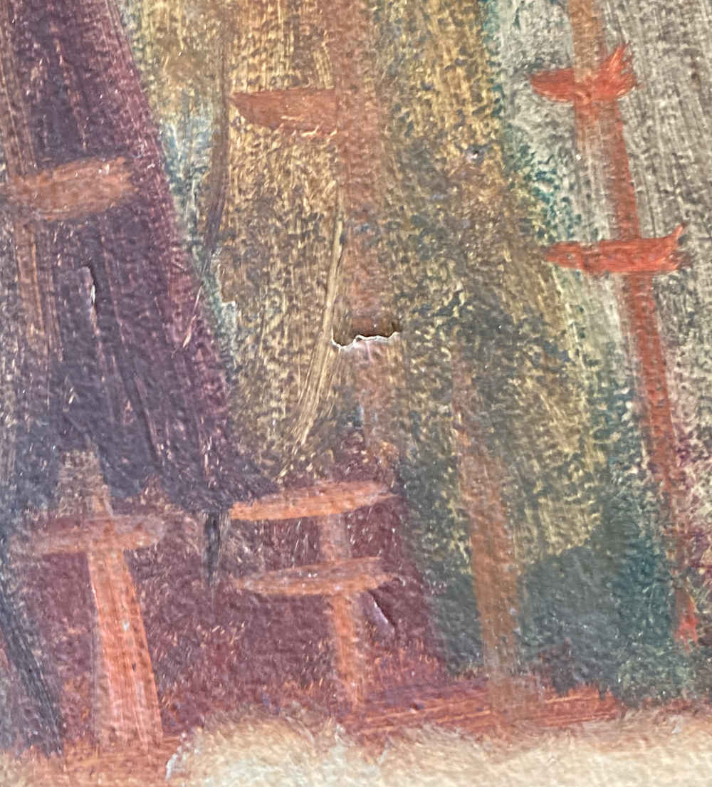 Naive Kunst - Winterlandschaft mit Pferdeschlitten - Bild auf Schranktür – Bild 5