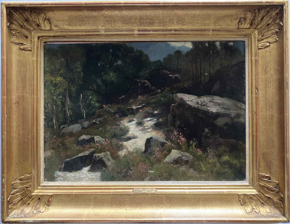 Otto FRÖLICHER (* 1840, † 1890) – Camino de montaña entre rocas – Óleo - Imagen 2