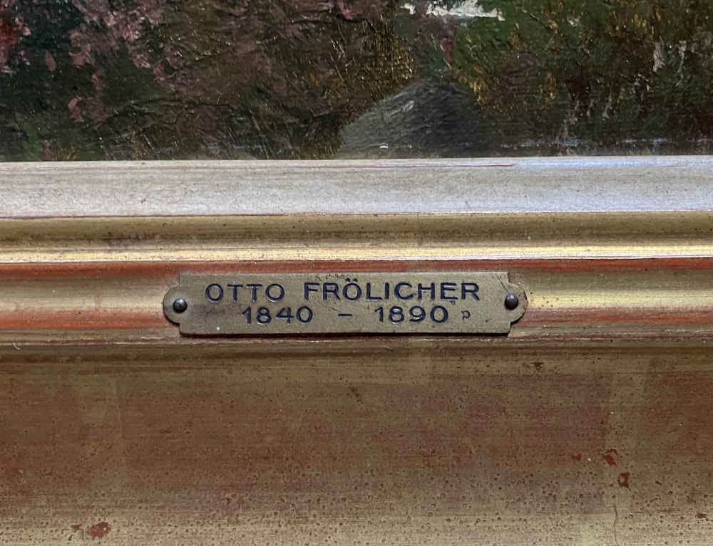 Otto FRÖLICHER (* 1840, † 1890) – Camino de montaña entre rocas – Óleo - Imagen 3