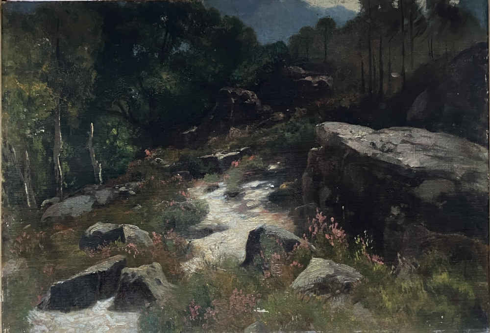 Otto FRÖLICHER (* 1842, † 1924) – Mountain Path Between Rocks – Oil painting