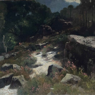 Otto GAMPERT (* 1842, † 1924) - Chemin de montagne entre des rochers  - Peinture à l'huile