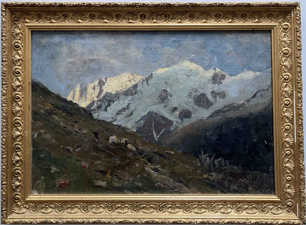 Otto GAMPERT (* 1842, † 1924) – Paisaje de montaña – Cuadro al óleo - Imagen 2