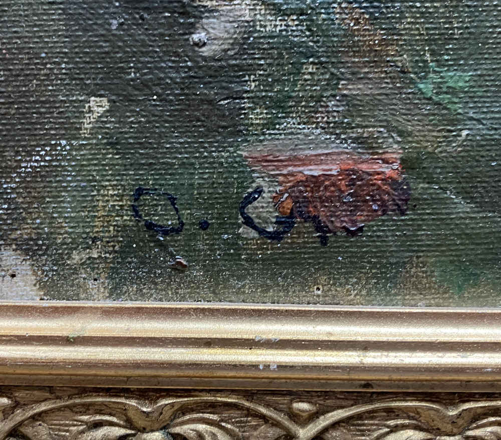 Otto GAMPERT (* 1842, † 1924) – Paisaje de montaña – Cuadro al óleo - Imagen 3