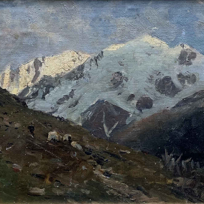 Otto GAMPERT (* 1842, † 1924) – Berglandschaft – Ölgemälde