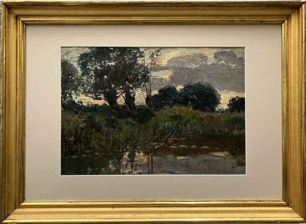 Otto GAMPERT (* 1842, † 1924) - Paesaggio acquatico - Quadro ad olio - immagine 2