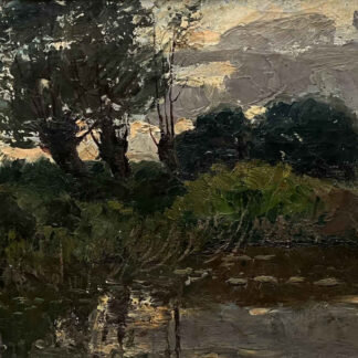 Otto GAMPERT (* 1842, † 1924) - Paesaggio acquatico - Quadro ad olio