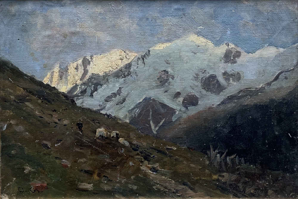 Otto GAMPERT (* 1842, † 1924) - Paesaggio montano - Quadro ad olio