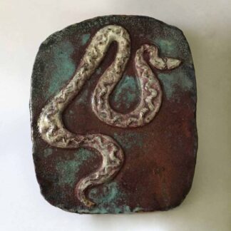 Otto HOHLT (* 1889, † 1960) - Ceramic Pictorial Plate (Wall Plate) Relief with Snake - Studio Pottery