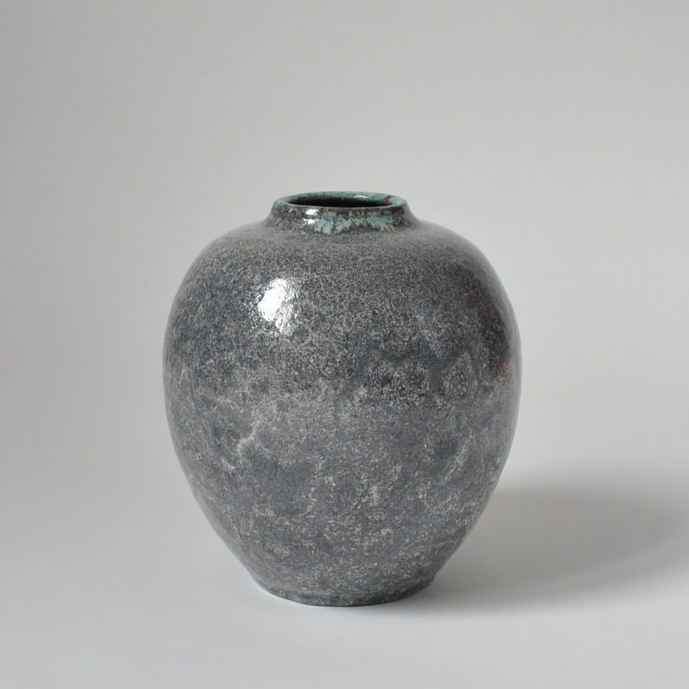 Otto MEIER (* 1903, † 1996) - Vase Grey, Yellow, Turquoise (7 Faulen) - Studio Pottery - Image 3