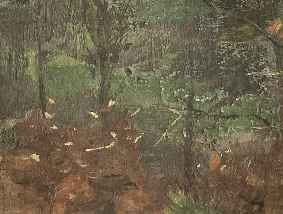 Otto REINIGER ( * 1863, † 1909) – Trees in front of a Hilly Landscape – Oil on canvas - Image 4