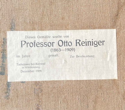 Otto REINIGER (* 1863, † 1909) – Árboles ante un paisaje de colinas – Óleo sobre lienzo - Imagen 7