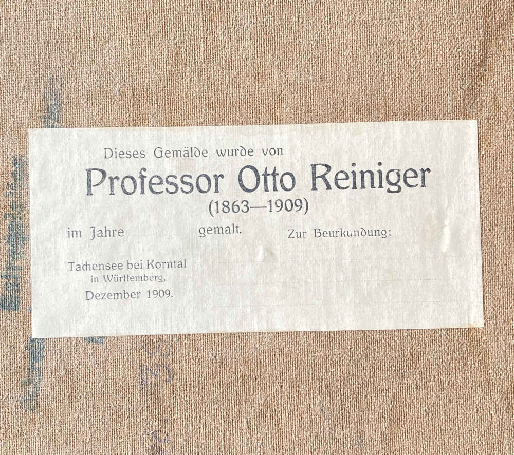 Otto REINIGER (* 1863, † 1909) – Alberi davanti a un paesaggio collinare – Olio su tela - immagine 7