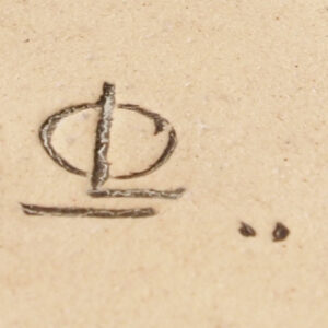 Pottery signature by Otto Lindig: OL underlined inverted commas below