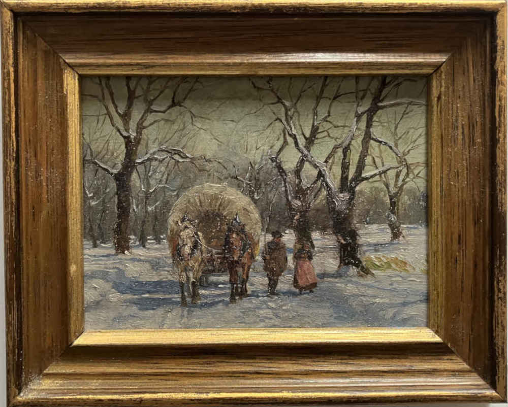 Peter EICHHORN (* 1877, † 1960) – Carriage in Winter – Oil Painting - Image 2