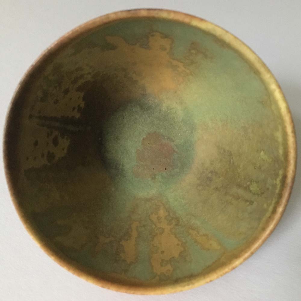 Richard BAMPI (* 1896, † 1965) - Pequeño cuenco (amarillo, marrón y verde) - cerámica de taller - Imagen 2