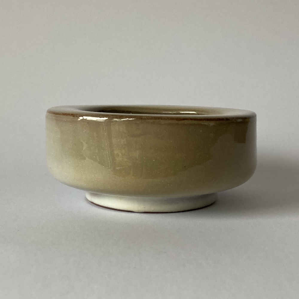 Richard BAMPI (* 1896, † 1965) - White Bowl with Blue Crackled Glass Flow - Studio Pottery - Image 5
