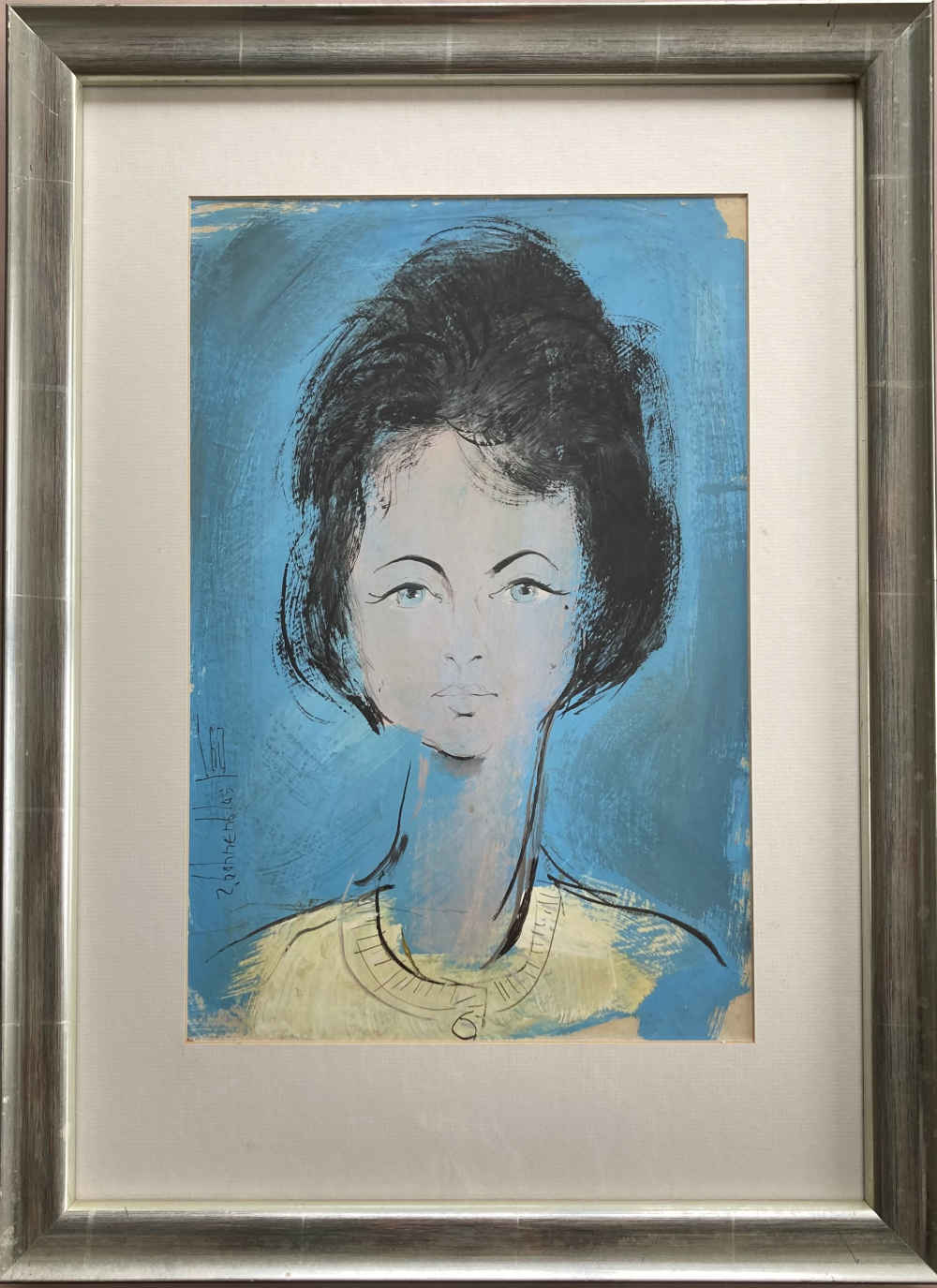 Roger BOHNENBLUST (* 1929, † 1979) - Retrato de mujer - pintura al óleo - Imagen 2