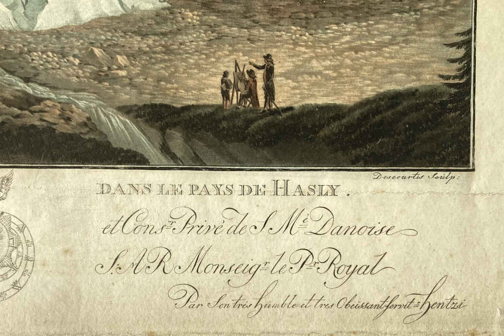 Friedrich ROSENBERG (* 1758, † 1833) – Incisione a colori – Glacier de Rosenlaui nel Pays de Hasly, tra il 1785 e il 1794 - immagine 3