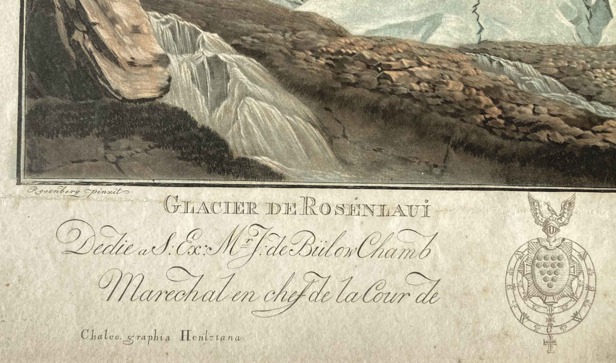 Friedrich ROSENBERG (* 1758, † 1833) – Incisione a colori – Glacier de Rosenlaui nel Pays de Hasly, tra il 1785 e il 1794 - immagine 2