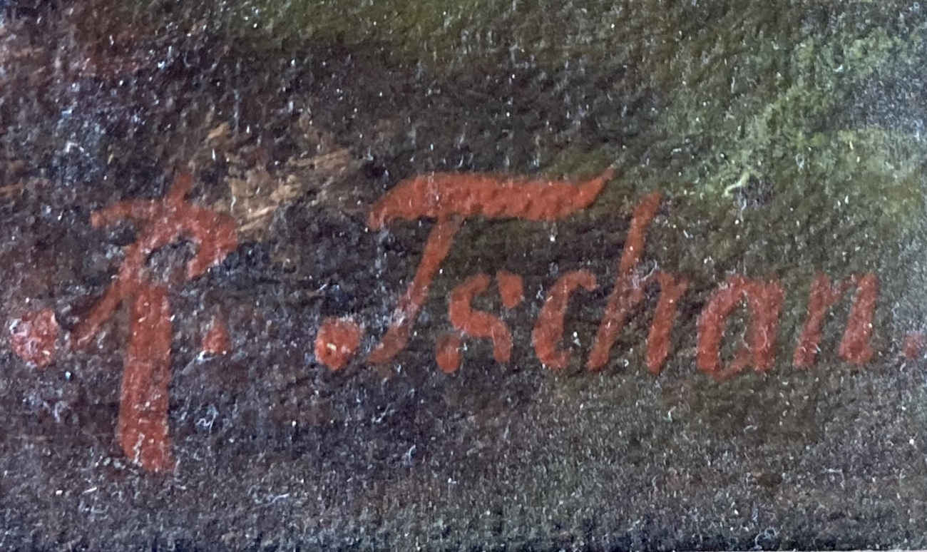 Rudolf TSCHAN (* 1848, † 1919) - Sentiero - Olio su tela su cartone - immagine 3